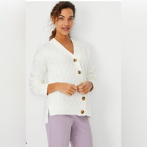 Ann Taylor Mixed Cable Cardigan